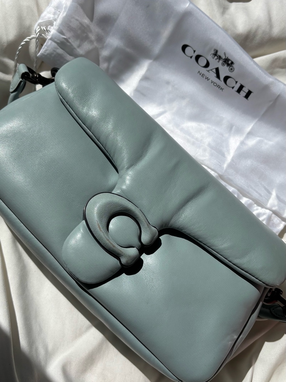 Coach pillow tabby aqua 26 (larger size)